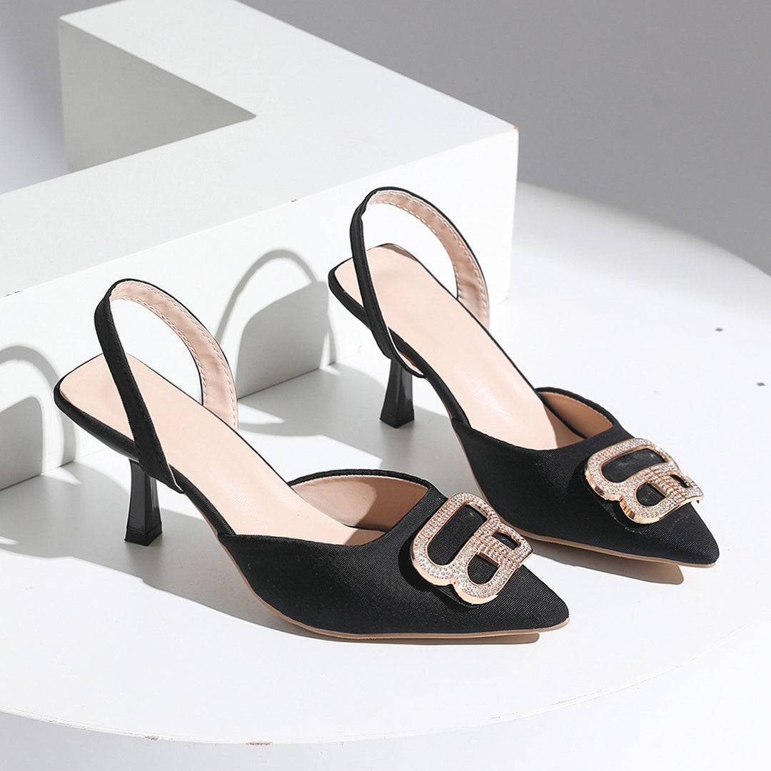 Damen Slingback Pumps mit elegantem Schmuckdetail R&B