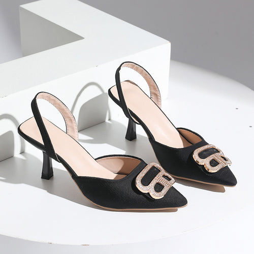 Damen Slingback Pumps mit elegantem Schmuckdetail R&B