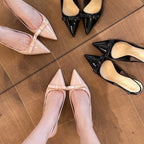 Damen elegante Slingback-Pumps mit modischer Schleifenverzierung und komfortablem Absatz R&B