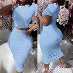 Damen Crop-Top und Bleistiftrock Set R&B