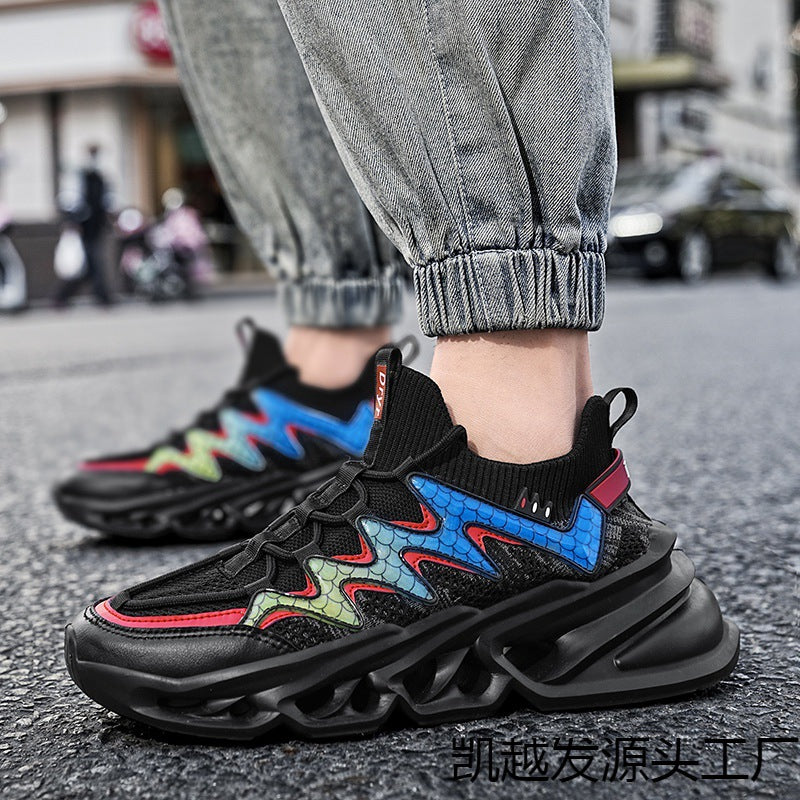 Damen Sportliche Laufsneaker mit innovativem Wellenmuster und atmungsaktiver Struktur R&B