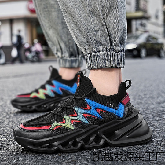 Damen Sportliche Laufsneaker mit innovativem Wellenmuster und atmungsaktiver Struktur R&B