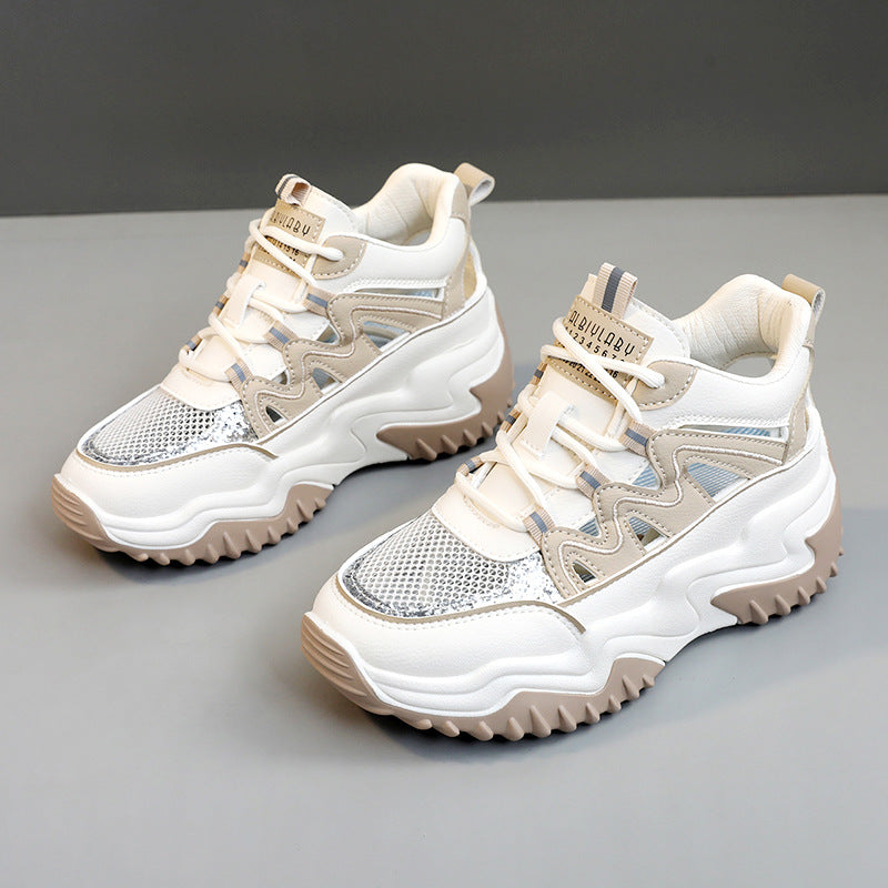 Damen Sportliche Chunky Sneakers mit atmungsaktiver Mesh-Oberfläche und robustem Profil R&B