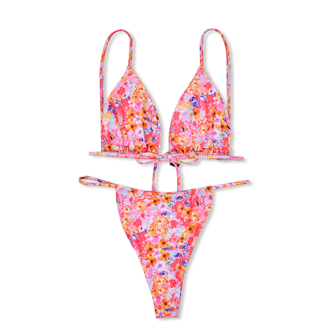 Damen Blumenmuster Triangel-Bikini R&B