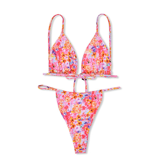 Damen Blumenmuster Triangel-Bikini R&B