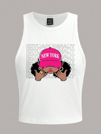 Damen ärmelloses Tanktop mit fröhlichem Kirschmotiv R&B