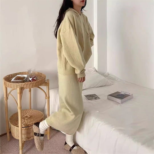 Damen Hoodie Kleid mit praktischer Kängurutasche und weitem Schnitt R&B