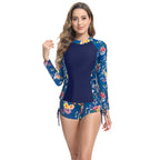 Damen UV-Schutz Langarm Schwimmanzug mit floralen Akzenten R&B