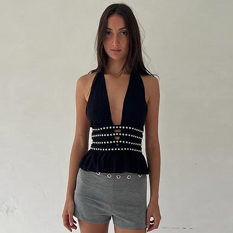 Damen Off-Shoulder Top mit zarten Spitzenakzenten R&B
