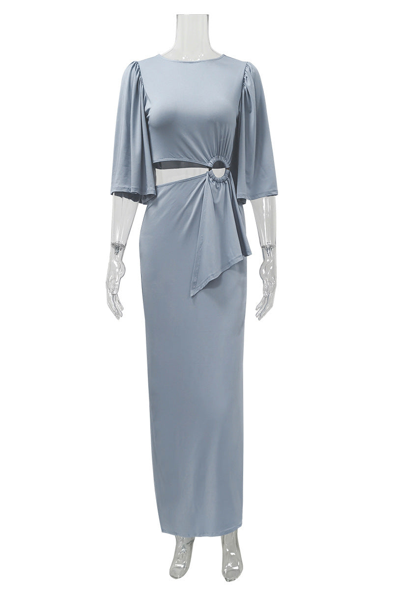 Damen elegantes Maxikleid mit raffiniertem Drapierungsdetail R&B