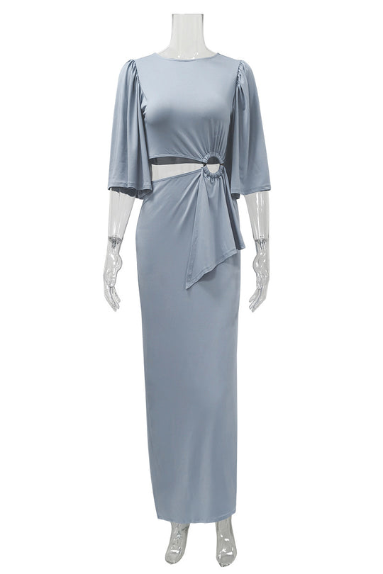Damen elegantes Maxikleid mit raffiniertem Drapierungsdetail R&B