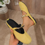 Damen elegante Halbschuhe mit modischem Riemen und glänzenden Akzenten R&B