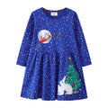 Mädchen Langarmkleid mit Weihnachtsmotiv R&B
