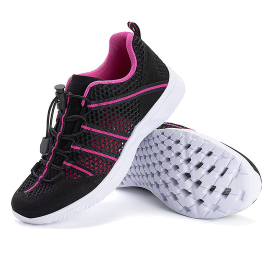 Damen nan atmungsaktiver Netzstoff-Sneaker mit Kordelzugverschluss, ultraleichter EVA-Flexsohle und gepolstertem Fersenkragen R&B