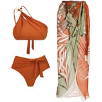 Damen Bikini-Set mit asymmetrischem Oberteil und elegantem Wickelrock R&B