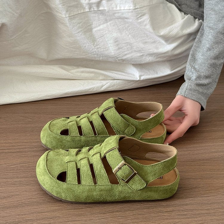Damen Komfortable und stilvolle Ledersandalen mit verstellbarem Riemen R&B