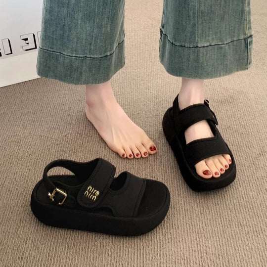 Damen Bequeme Sandalen mit verstellbarem Riemen und gepolsterter Sohle R&B