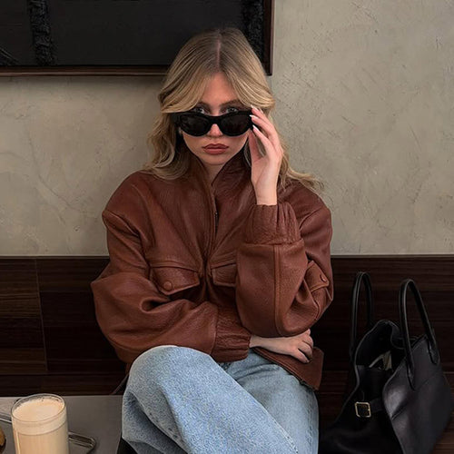 Damen lässige jacke mit voluminösen Ärmeln R&B