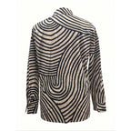 Damen modernes Hemdblusenshirt mit grafischem Muster R&B
