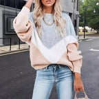 Damen Modischer Strickpullover mit innovativem Muster und weiten Ärmeln R&B
