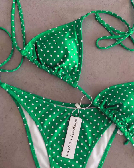 Damen Triangel-Bikini mit punktemuster R&B