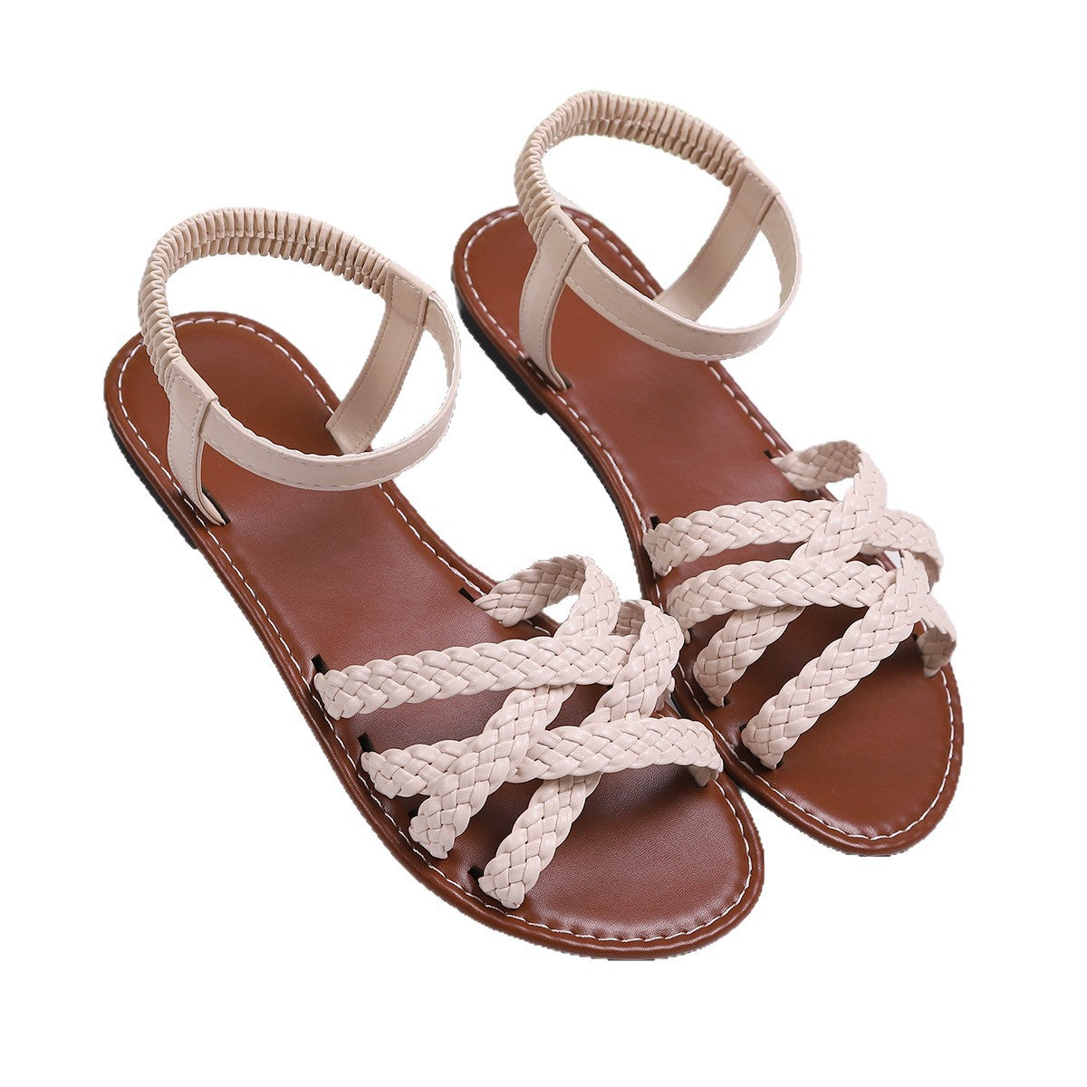 Damen Riemensandalen mit geflochtenem Design und verstellbarem Riemen R&B