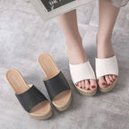 Damen bequeme Plateau-Sandalen mit stilvollem Riemendesign und gepolsterter Innensohle R&B