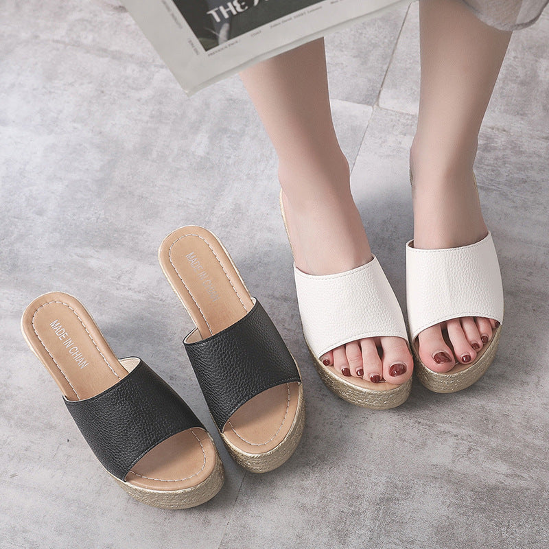 Damen bequeme Plateau-Sandalen mit stilvollem Riemendesign und gepolsterter Innensohle R&B