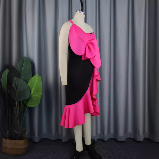 Damen Geschmeidiges Cocktailkleid mit dekorativer Schleifenapplikation R&B