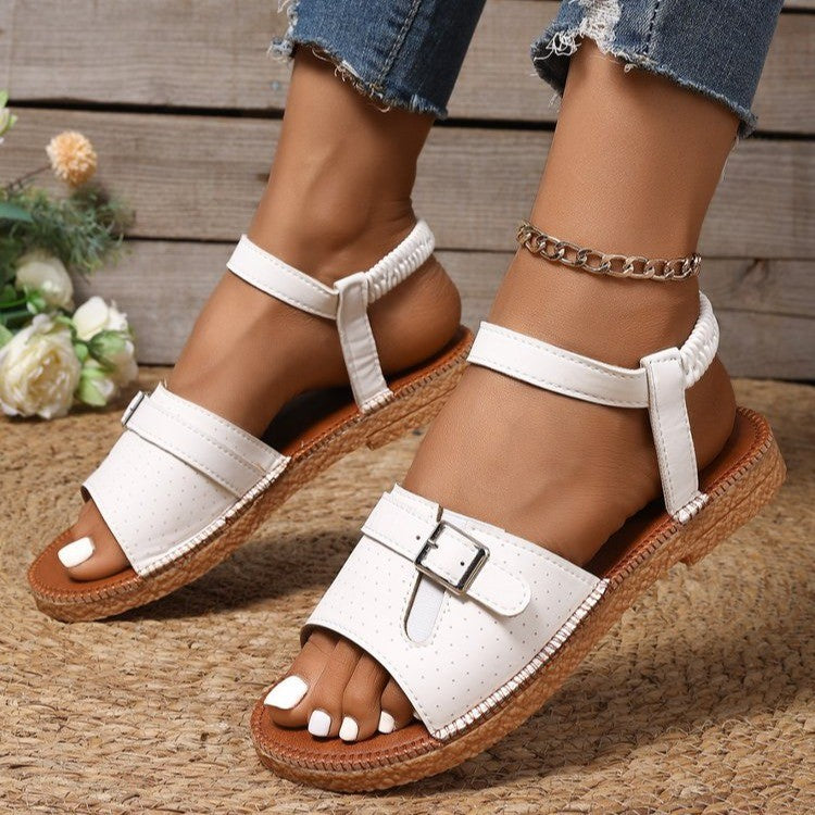 Damen bequeme und stilvolle Riemchen-Sandalen mit verstellbarem Riemen R&B