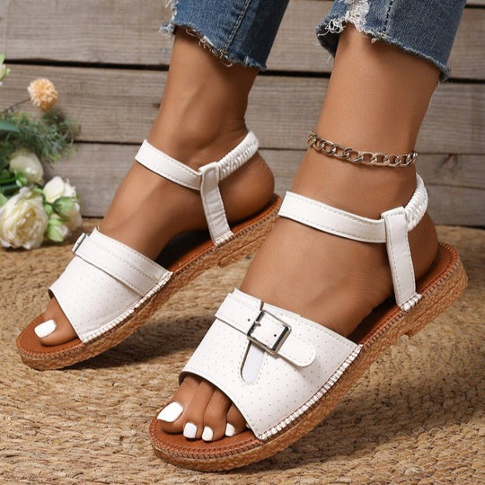 Damen bequeme und stilvolle Riemchen-Sandalen mit verstellbarem Riemen R&B