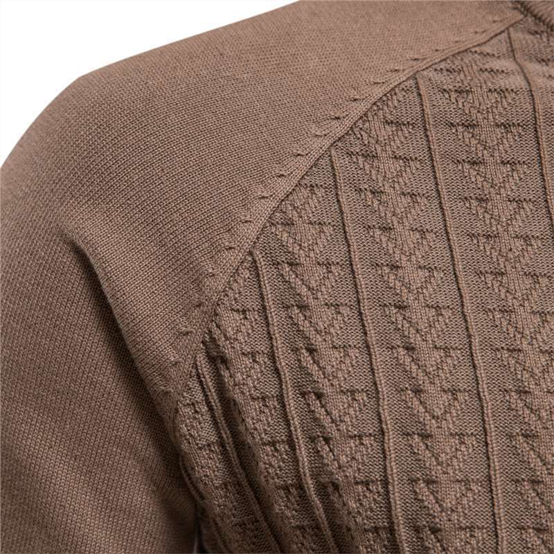 Herren Strickpullover mit modischem Stehkragen und strukturiertem Design R&B