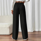 Damen Weit geschnittene Plissee-Hose mit elastischem Bund und praktischen Taschen R&B