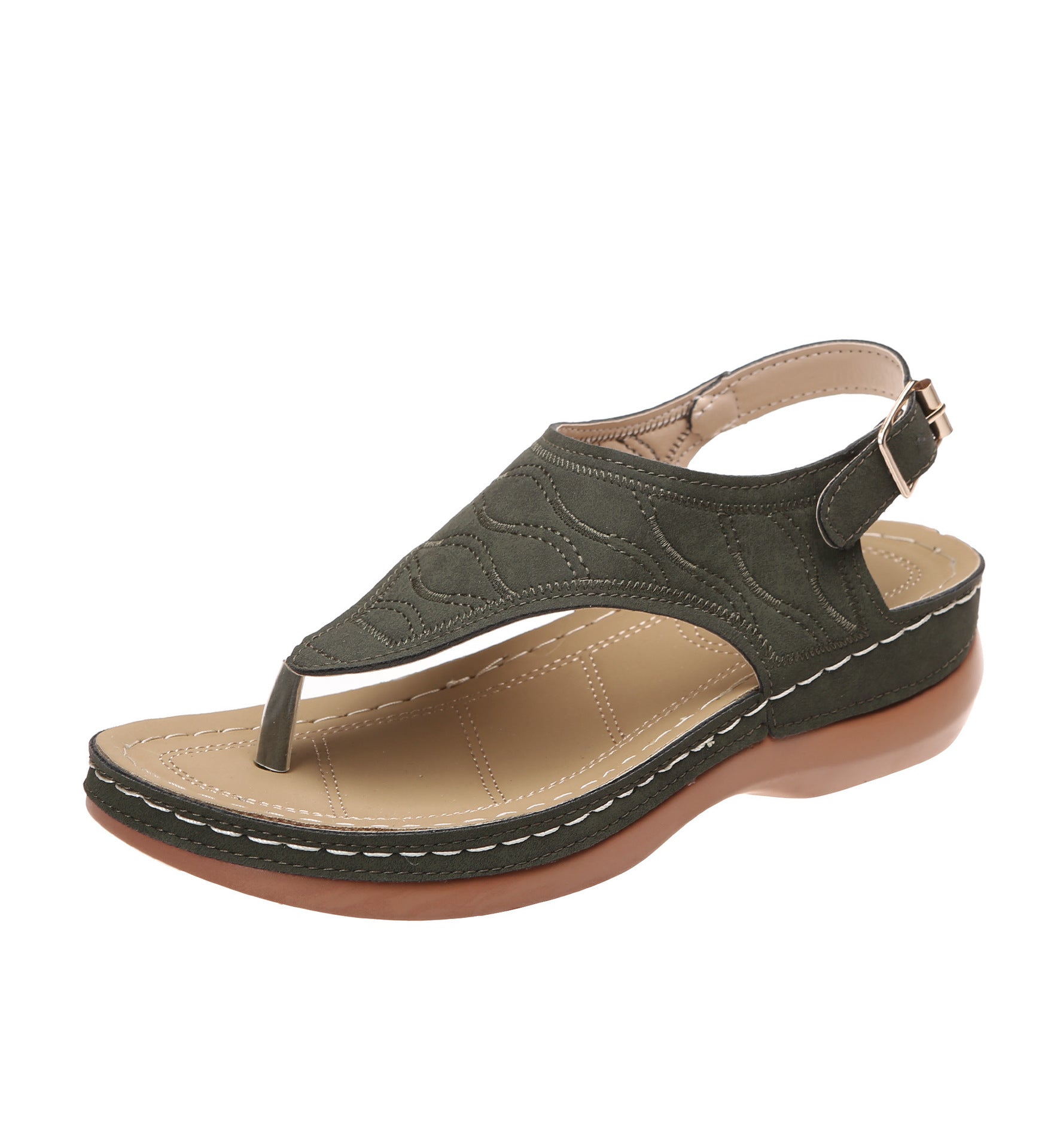 Damen Sommerliche Zehentrenner-Sandalen mit verstellbarem Riemen und Komfortsohle R&B