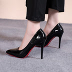Damen elegante spitze Lackpumps mit hohem Absatz R&B