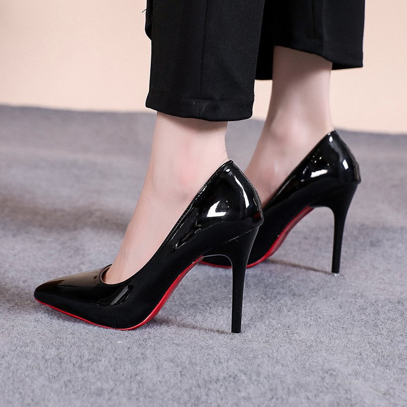 Damen elegante spitze Lackpumps mit hohem Absatz R&B