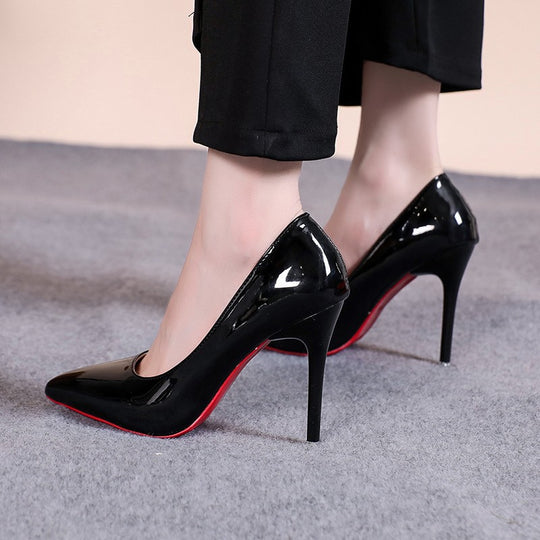 Damen elegante spitze Lackpumps mit hohem Absatz R&B