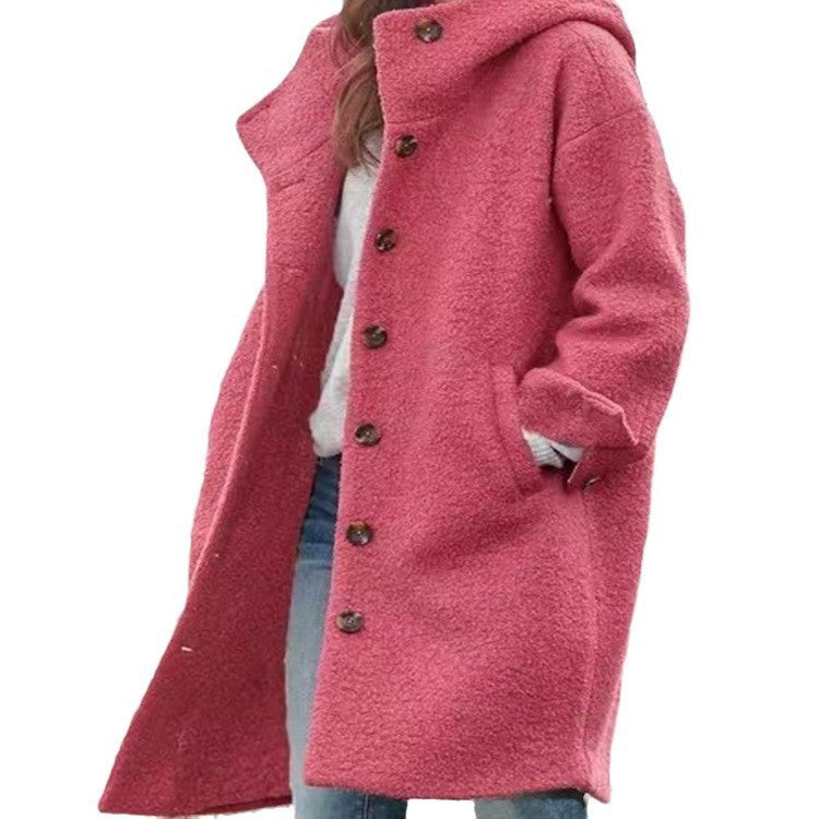 Damen Lange Wolle-Mix Jacke mit weichem Innenfutter und praktischen Taschen R&B