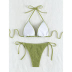 Damen Triangel-Bikini-Set mit raffiniertem Strukturdesign R&B