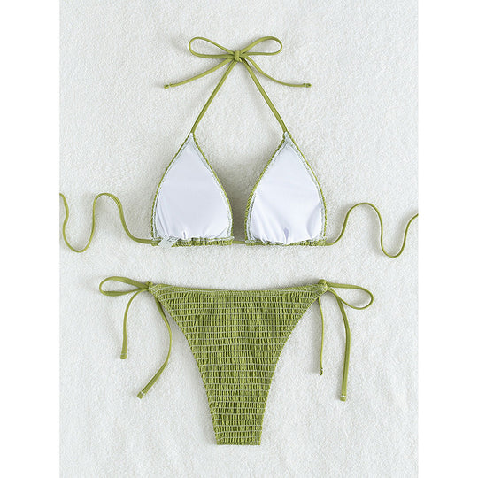 Damen Triangel-Bikini-Set mit raffiniertem Strukturdesign R&B