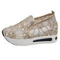 Damen Slip-On Sneakers mit funkelndem Mesh-Obermaterial und rutschfester Sohle R&B