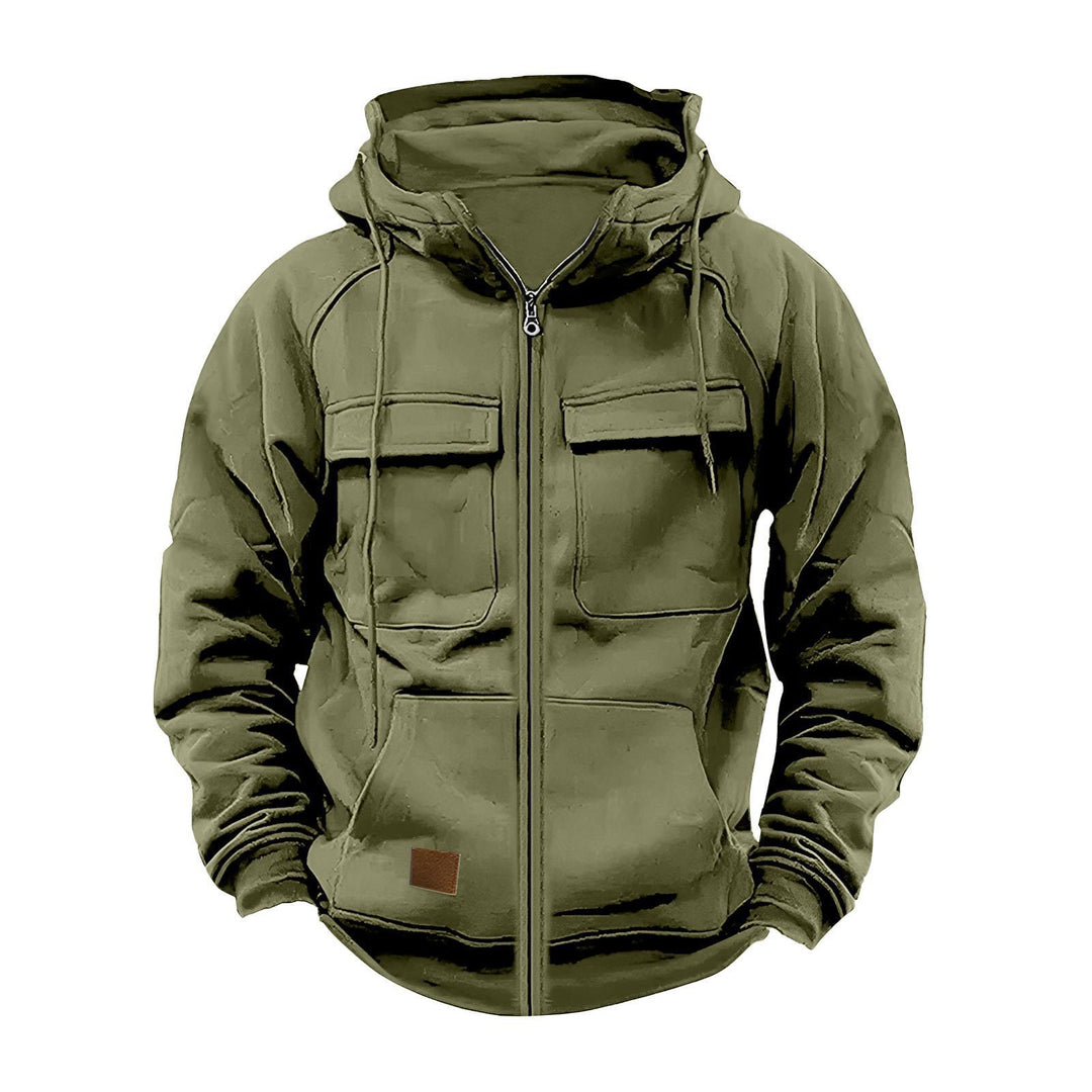 Herren Fleecejacke mit hohem Kragen und praktischen Taschen R&B