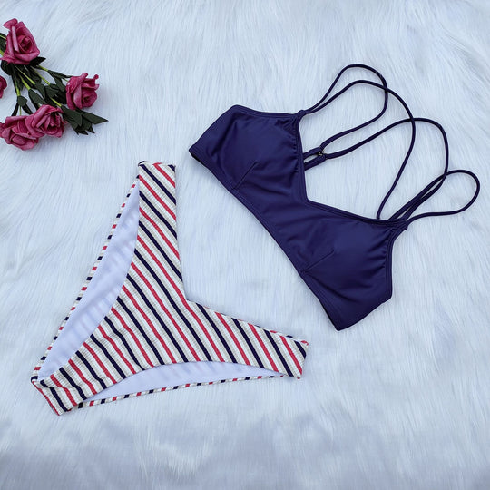 Damen Triangel-Bikini mit mehrfachen Trägern R&B