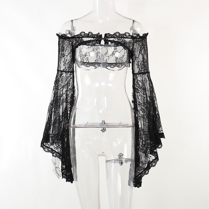 Damen figurbetonte Bluse mit Rüschendetails und Schnürung R&B