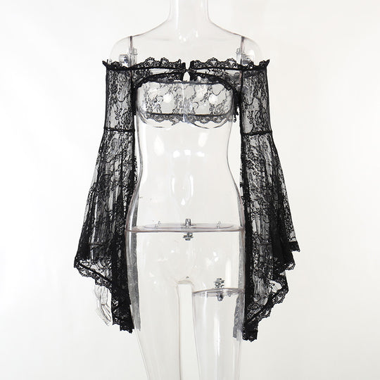 Damen figurbetonte Bluse mit Rüschendetails und Schnürung R&B