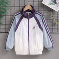 Damen nan sportlicher Retro Windbreaker mit Stehkragen und Raglanärmeln R&B