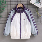 Damen nan sportlicher Retro Windbreaker mit Stehkragen und Raglanärmeln R&B
