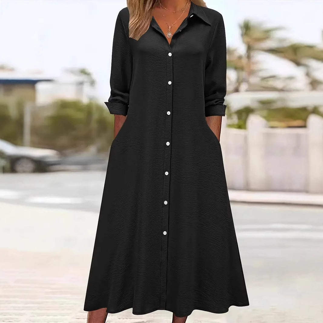 Damen Hemdblusenkleid mit praktischen Taschen und elegantem Schnitt R&B