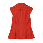 Damen ärmellose Bluse mit modernem Schnitt R&B