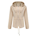 Damen sportliche Windbreaker-Jacke mit verstellbarer Kapuze und elastischen Bündchen